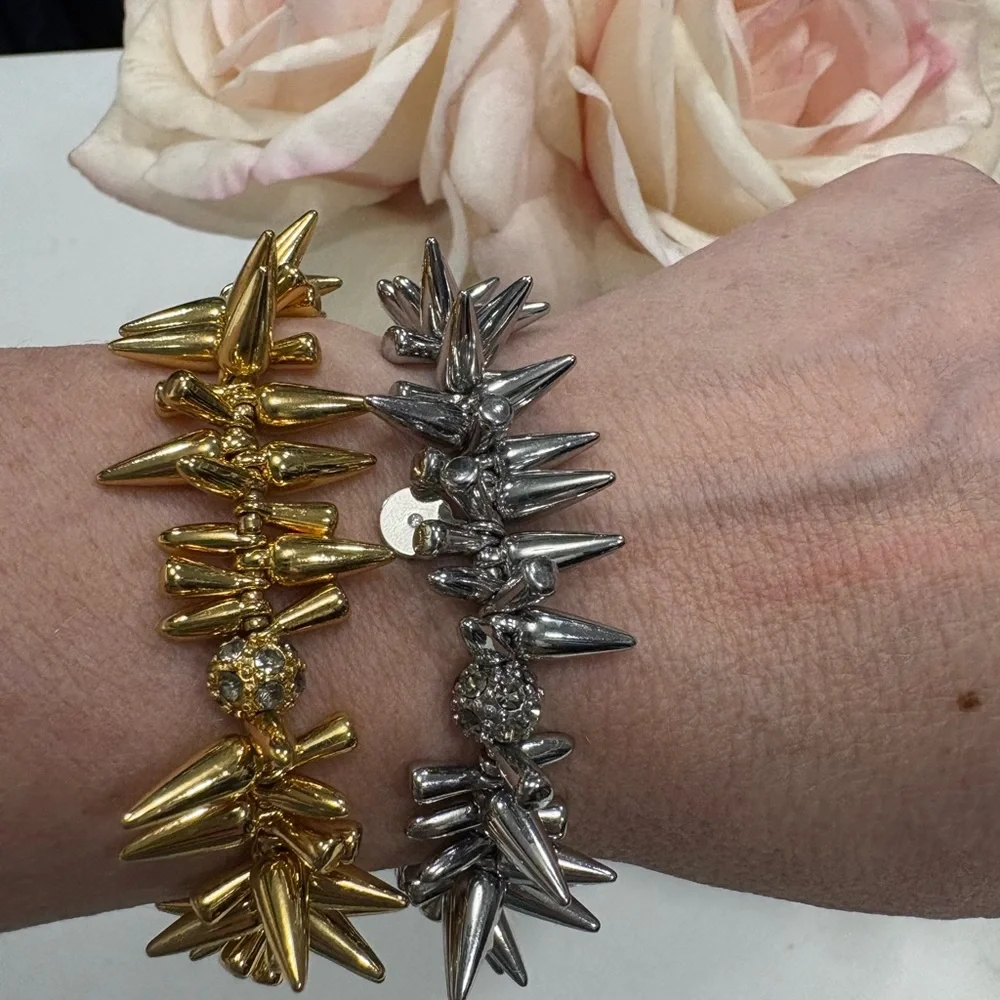 Stella & Dot Gold and Silver Spike Bracelets - Picture 2 of 2